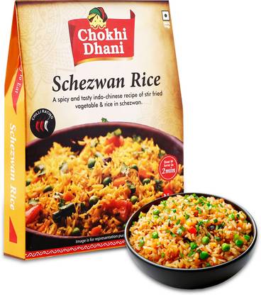 Chokhi Dhani Foods by Chokhi Dhani Ready to Eat Schezwan Rice 250gm, Instant Pulav 250 g