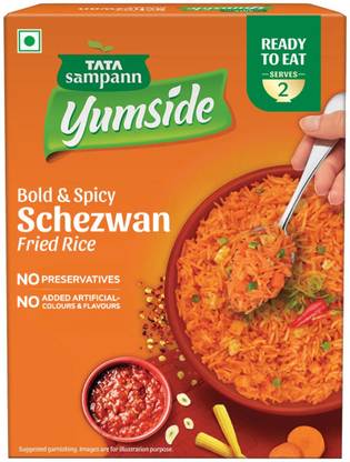 Tata Sampann Yumside Schezwan Fried Rice, Bold & Spicy, Instant Meal, Ready To Eat, Serves 2 Pax 330 g