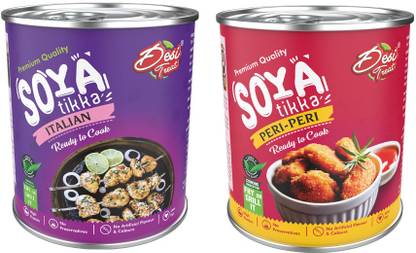 Desi Treat Soya Tikka with Italian Herbs + Peri Peri Soya Tikka Combo 1600 g