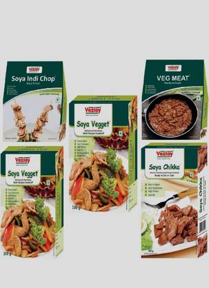 Vezlay Combo of 1 SOYA Chikka , 1 Vegget, 1 Vegget, 1 Indi Chop, 1 Veg Meat