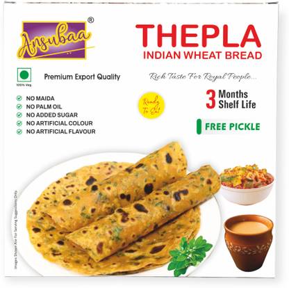 Ansubaa Methi Masala Thepla | 10 Pieces | Ready to Eat | 3 Month Shelf Life 10 Pieces