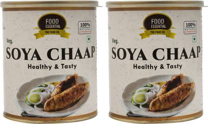 FOOD ESSENTIAL Vegan, Chunks on Stick SOYA Chaap in Brine (Pack of 2) 1 kg