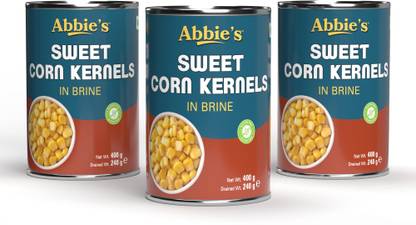 Abbie's by Abbie's Combo Pack of 3| Sweet Corn Kernel In Brine (400 gm Each) 1200 g