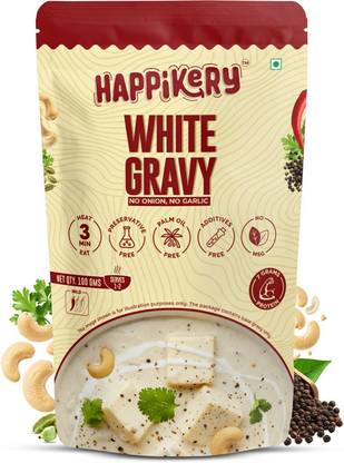 Happikery Ready to Eat White Cashew Gravy, (Veg Mix, Upto 1-2 Servings), Ready in 3 mins 100 g