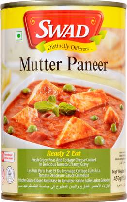 SWAD Ready to Eat Mutter Paneer, Instant Mix Vegetarian with No Added Preservatives 450 g