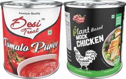 Desi Treat Tomato Puree + Vegan Mock Chicken Combo