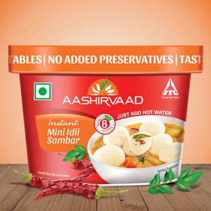 AASHIRVAAD Instant Mini Idli Sambhar, Ready to Eat | Instant Breakfast 75 g