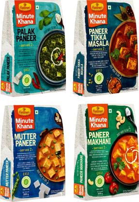 Haldiram's Mutter Paneer+Paneer Makhani+Palak Paneer+Paneer Tikka Masala (300 gm each) 1200 ml