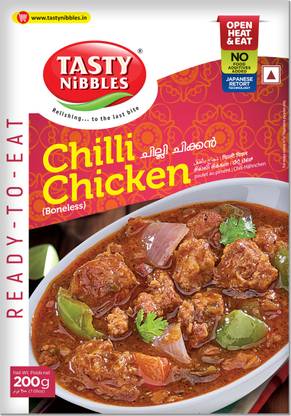 Tasty Nibbles Ready To Eat Chilli Chicken Boneless|No Added Preservatives 200 g