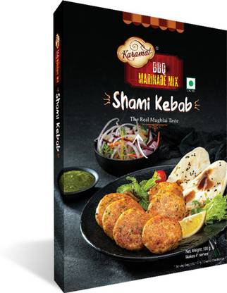 Karamat Ready to Eat Shami Kebab Marinade Mix Pack of 1 (Upto 4 Servings), BBQ, Tastey