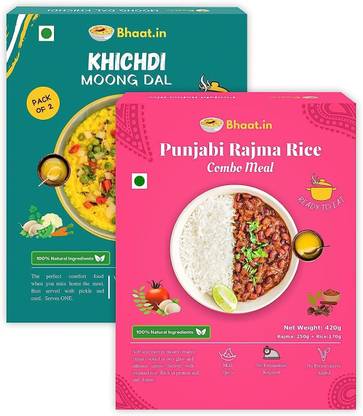 Bhaat.in Moong Dal Khichdi +Rajma +Rice |Ready to Eat| 2 Pieces