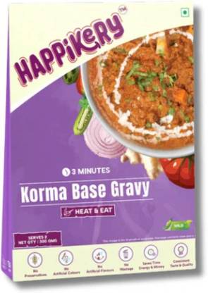 Happikery Ready To Eat Korma Gravy (Veg Mix, Upto 4-5 Servings) | Ready In 3 Mins 300 g
