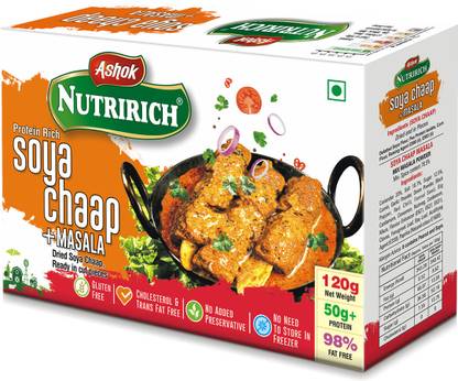 Ashok Nutririch Dry Veg Soya Chaap With 20g Chaap Soya Masala (inside) 120 g