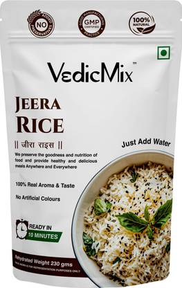 VEDICMIX by GARIMA DEHYDRATED FOOD LLP Jeera Rice – Instant Ready-to-Eat Cumin Rice | 100% Natural, No Preservatives 230 g