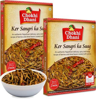 Chokhi Dhani by Chokhi Dhani Ker Sangari ka Saag Ready to Eat Meal in 2 Minutes (Pack of 2, 300g each) 600 g