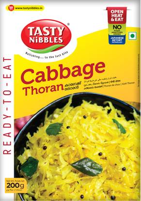 Tasty Nibbles Ready to eat Cabbage Thoran| No Added Preservatives Using Retort Technology 200 g