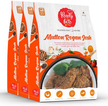 Ready 2 Bite Ready to Eat Mutton Rogan Josh Combo Pack of 3 0.9 kg