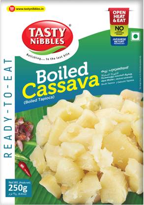 Tasty Nibbles Ready To Eat Boiled Kappa|Tapioca|Cassava (Pack of 1, 250 x 1 ) 250 g