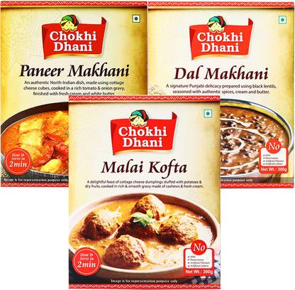 Chokhi Dhani by NA Paneer Makhani 300 Gm, Malai Kofta 300 Gm,Dal Makhani 300Gm