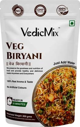 VEDICMIX by GARIMA DEHYDRATED FOOD LLP Veg Biryani – Instant Ready-to-Eat Meal | 100% Natural | Authentic Indian Flavor