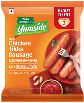 Tata Sampann Yumside Chicken Tikka Sausage, No Artificial Colour & Flavour, Ready To Eat Meal 180 g
