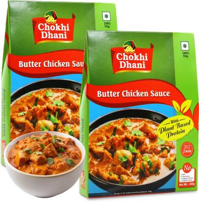 Chokhi Dhani by Chokhi Dhani Butter Chicken Curry With Plant Based Protein Ready Meal (Pack of 2) 600 g