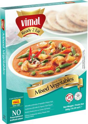VIMAL Ready to Eat Patiyala Style Mixed Vegetable | Delectable Combination of Vegetables | No preservatives and Artificial Colours 300 g
