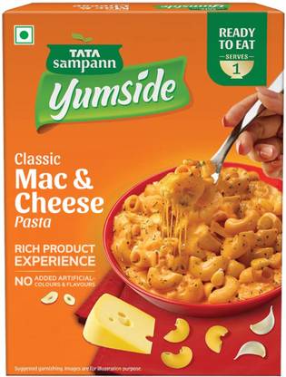 Tata Sampann Yumside Mac & Cheese, Rich & Creamy, Instant Snack, Ready To Eat Meal, Serves 1 Pax 285 g