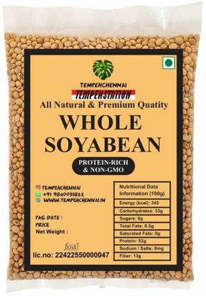 TEMPEHCHENNAI Whole Soy Bean - Non GMO ,High Protein Beans for Your Daily Protein 1 kg