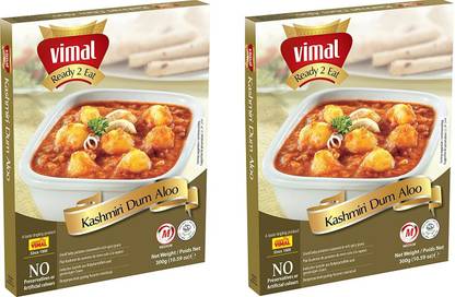 VIMAL Ready to Eat Kashmiri Dum Aloo Vegetarian Meal with No Added Preservative and Colors - 300g Each | Pack of 2