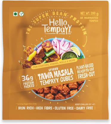 Hello Tempayy Spiced Tawa Masala Soyabean Tempeh Cubes Paneer