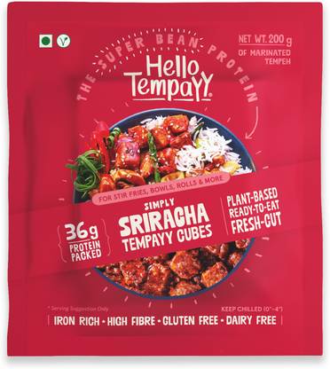 Hello Tempayy Simply Sriracha Soybean Tempeh Cubes Paneer