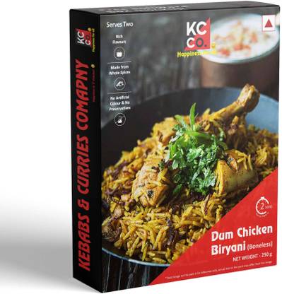 KEBABS & CURRIES COMPANY KCCO Ready to eat Chicken Biryani, Non Veg Indian Food, Ready in 2 minutes 250 g