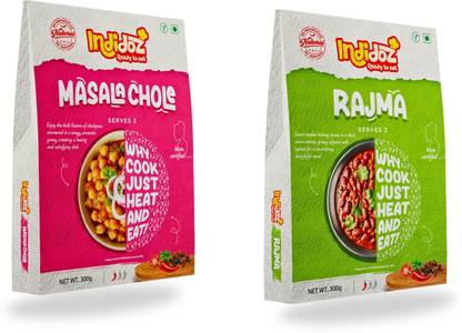 Indidoz by Indidoz Ready to Eat Masala Chole and Rajma (Combo Pack), 600 g