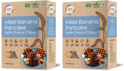Organic Wisdom Gluten Free Instant Combo of Millet Banana Pancake(with Choco-Chips) (Pack of 2) 400 g