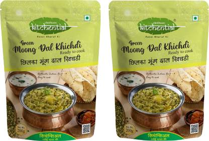 KITCHENTIAL Green Moong Dal Khichdi, Instant, Ready To Cook, Mix Khichdi, Pack of 2 (400 g) 400 g