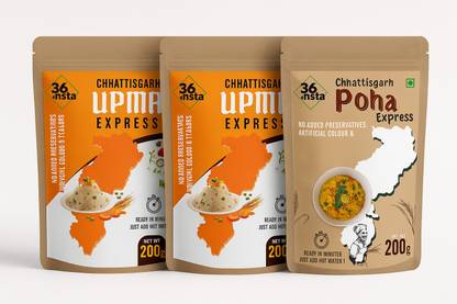 36Insta 2 Instant Upma Mix + 1 Instant Poha 600 g