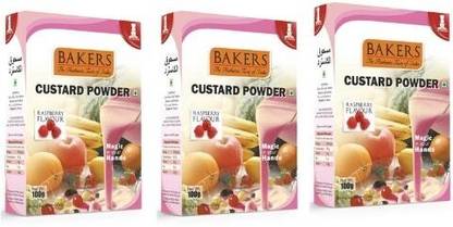 Bakers Raspberry Flavored Custard Powder | Contains No Eggs |Pack Of 3 300 g