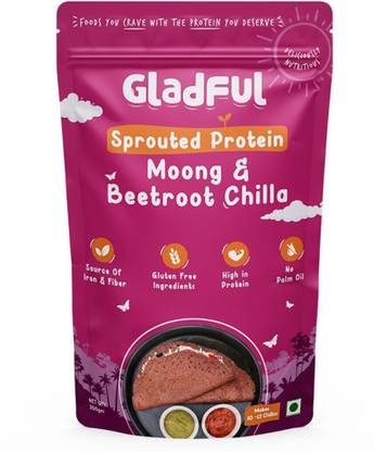 Gladful Beetroot Protein Sprouted lentils Instant Chilla Dosa Mix 200 g