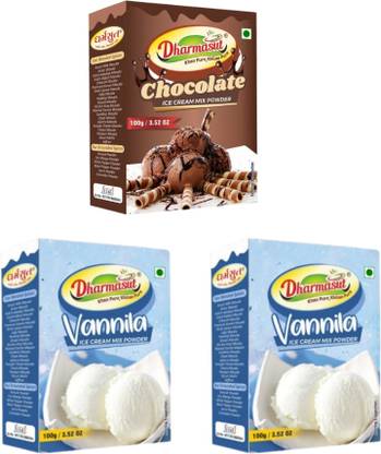 Dharmasut 1 Chocolate + 2 Vanilla Ice Cream Mix Powder 100g Each 300 g