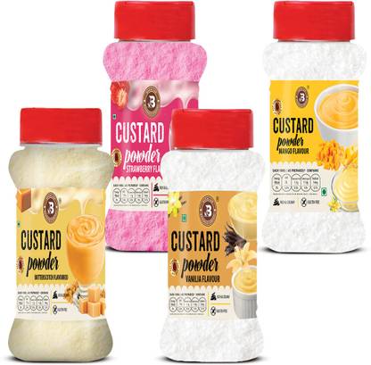 Brew Lab Vanilla, Mango, Butterscotch, Strawberry Flavor Custard Powder Combo-100g Each 400 g