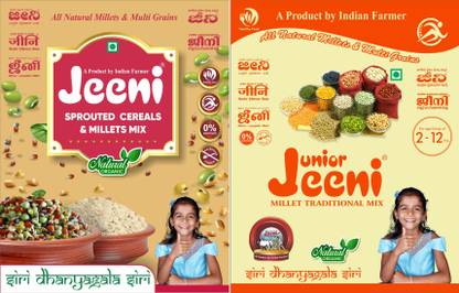 Jeeni COMBO PACK OF SPROUTED CEREALS AND MILLETSMIX(500g) MILLET TRADITIONAL MIX -500g 1000 g