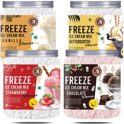 Brew Lab Butter Scotch, Vanilla, Chocolate, Strawberry Ice Cream Combo-250g X 4 1 kg