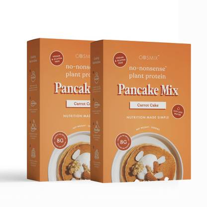 COSMIX Protein Pancake Mix with No-Nonsense Plant Protein| 8.3g Protein | Carrot Cake 400 g