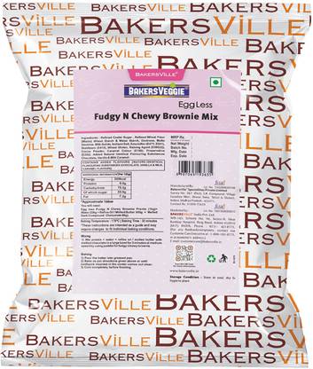 Bakersveggie Eggless Fudgy N Chewy Brownie Premix 1000 g