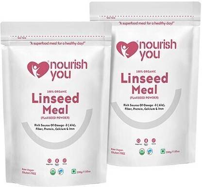 Nourish You Linseed Meal (Flaxseed Powder) Rich in Protein, Fibre and Omega 3 - 200g Each 400 g