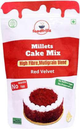 foodfrillz Millet Cake Mix - Red Velvet, Eggless Premix, No Maida, No refined Sugar 300 g