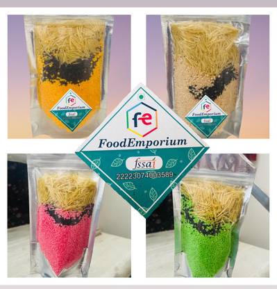 FoodEmporium Falooda Mix | Falooda Combo Of Rose , Chocolate, Mango , Kesar Pista Flavour 400 g