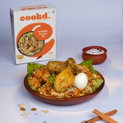 Cookd Malabar Biryani Kit (Serves 3 People) | Ready to Cook Authentic Biryani Kit 505 g