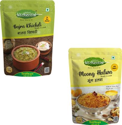KITCHENTIAL Bajra Khichdi & Moong Halwa With Jaggery Combo (Pack of 2 - 400 gm) 400 g